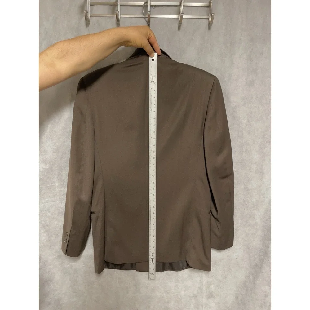 Paulo Solari Suit Men 42L Brown Athletic Fit Double Breasted Wool 34X32 P Luxury